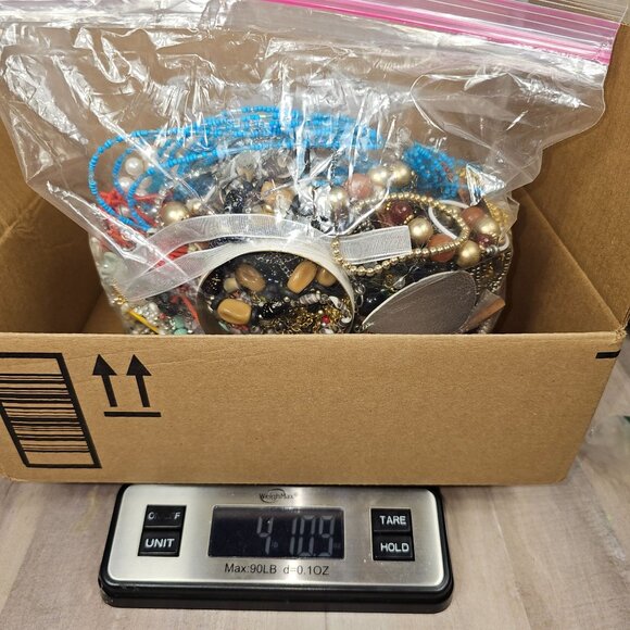 Jewelry Craft Bag 4+ Pounds Some Wearable Necklaces Bracelets Earrings More - Picture 8 of 9